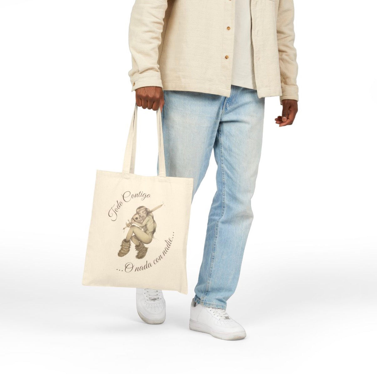 “Todo Contigo o Nada con Nadie” Cotton Canvas Tote Bag